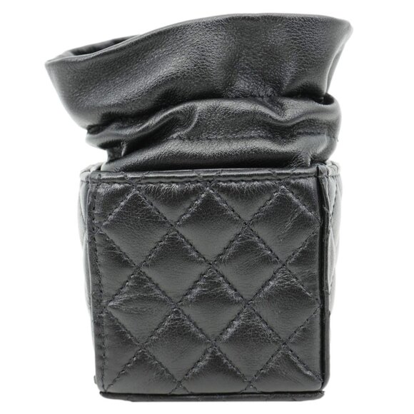 Chanel  Drawstring CC Mini Quilted Leather Bucket Crossbody Bag Black - Picture 5 of 11